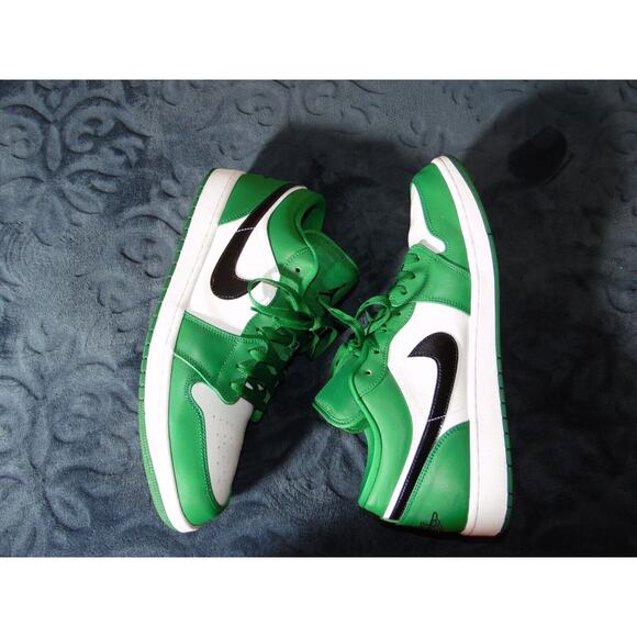 Jordan 1 Low Shoe Mens 15 Pine‎ Green (GS) EUC Basket Ball Trainer - Picture 8 of 12